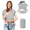 AOOWU Fascia Neonato Porta Bebè, Regolabile Fascia per Neonati | Leggera e Pratica per il Massimo Comfort del Neonato, Facile da Indossare e Unisex, Adatta Fino a 15 kg, Grigio Chiaro