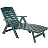 Ipae-Progarden - Sdraio Verde con Ruote Verde Foresta Smeve L72H96P189Cm