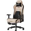 AutoFull C3 Sedia Gaming, Ergonomica Sedia da Gaming con Schienale Regolabile 155°, Supporto Lombare Ergo 3D, Poggiapiedi, Pelle PU - Design in Stile Racing (Marrone)
