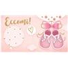 Generico 20 bigliettini per bomboniera Celebrazione Nascita Biglietti bomboniere bigliettino nascite Maschietto Femminuccia | Vari Modelli e Colori (Scarpine Rosa)