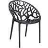 Totò Piccinni Sedia Poltroncina JUNGLE in Polipropilene Moderna Design Impilabile (Nero, 1 Pz)