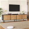 BTM Mobile Porta TV da 180 cm con 4 Ante Mobile per Soggiorno Moderno Supporto TV Colore Legno Naturale + Nero