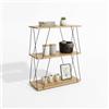 INDE MOBLEKIT | Libreria a 3 ripiani in legno e metallo nero, 60x30x71,2 cm, libreria bassa moderna con finitura opaca, mobile contenitore multiuso per libri, soggiorno, cucina o camera da letto