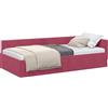 vidaXL Cornice del letto ad angolo Rosso Vino 80 cm x 200 cm Velluto