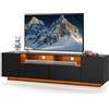 WLIVE Mobile TV LED 170 cm, fino a 75 Pollici, 20 Colori RGB, Nero | Con ampio spazio aperto, ideale come mobile TV, porta TV o lowboard per soggiorno o camera 170x36x45cm