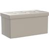fashion home Pagano Cassapanca Contenitore Rettangolare Pieghevole 80L Pouf con Seduta Imbottita in Similpelle Carico 200 kg per Camera Soggiorno colore CREMA