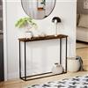 Vida Designs Tavolo consolle con gambe in metallo, marrone rustico e nero
