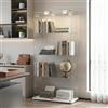 Zorvani - Vetrinette in vetro con LED, vetrinetta a terra con 4 strati di vetro, vetrinetta con 2 porte e serratura, vetrina in vetro per soggiorno, ufficio, oggetti da collezione