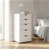 BS COM cassettiera moderna 5 cassetti cm 45x40x95 h - PLUS Bianco