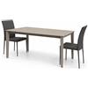 Mar.c.a. Design - Tavolo da Pranzo Allungabile Rettangolare 140x90x77 cm - Allungabile Fino a 220 Cm con Piano in Vetro - Tortora - Made in Italy