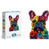 OLFed DREWNIANE PUZZLE BULDOG 85 ELEMENTÓW A5 KOLOROWA UKŁADANKA ARTYSTYCZNA