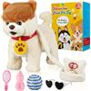 Marsjoy Giocattolo per cane che cammina, canto musicale, danza, passeggiata lungo il cucciolo con guinzaglio, robot per cani, regolazione del volume, animale in peluche