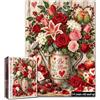 Tucocoo Romantico bouquet di rose 1000 pezzi puzzle per adulti Valentine Art | Love Birds Heartfelt Artwork Sweetheart Keepsake Cozy Leisure Activity Regalo per coppie e fan dei fiori, 50 cm x 70,1 cm