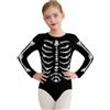Yyuihri Costume Da Bambina Scheletro Con Strass Brillanti Body A Maniche Lunghe Tuta Spaventosa Halloween Cosplay
