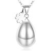 CELESTIA Collana Chiama Angeli Gravidanza Richiamo Degli Angeli Placcato Argento Goccia Origine della Vita con 114cm Catene e 76cm Cordino Cuoio, Regalo Donne Incinte