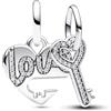 Amuefer Amore Cuore Charm Compatibili Bracciale Collana, Argento Sterling Oro Rosa L'infinito Trifoglio Ciondolo Natale Gioielli Regali per le Donne Ragazza Moglie Bambini Amici