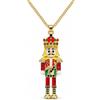 Joiigaem Collana con ciondolo schiaccianoci di Natale per le donne carino soldato schiaccianoci perline cristallo gioielli vacanza lunga collana regalo di Natale