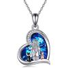 YFN Collana con gatto in argento Sterling, gioielli per donne e ragazze adolescenti, gatto, abalone/turchese/cristallo/malachite, idea regalo per gli amanti dei gatti