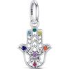 BOIGEGU Ciondolo Argento Sterling 925 con pietre di Collezione Rosa zirconia cubica Pendenti Compatibile con con Bracciali e Collane Europee per Donne Ragazze