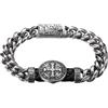 OIDEA Bracciale Uomo Cubano Argento: Braccialetto Largo in Acciaio Inossidabile Croce Santa Monica San Benedetto - Regalo Unisex Pasqua