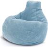 Green Bean Pouf Green Bean® con schienale 80x80x90 cm - Sedia da gaming con imbottitura da 230 litri in tessuto di velluto a coste - Pouf da pavimento Bean Bag Lounge Pouf Poltrona relax Sedia da gaming Sedia da gaming Azzurro