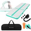 ECD Germany Tappetino gonfiabile per ginnastica Airtrack 3 m, verde-menta, altezza 10 cm, con borsa per il trasporto, pompa e kit di riparazione, tappetino fitness e per acrobazie