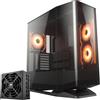 Cougar Case da gaming COUGAR FV270 Midi-Tower nero RGB, 1 porta USB 3.2 Gen 2 Type-C, 2 porte USB 3.0 Type-A, scheda madre ATX + alimentatore GR 1000 80+ Gold preinstallato