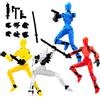 Merkloos Action figure robot, articolato, 13 cm, con 4 armi, e 3 tipi di mani, ideale per la collezione
