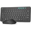 Selius Set di tastiera e mouse wireless, design compatto, layout tedesco QWERTZ, colore nero