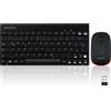 Selius Tastiera e mouse wireless mini, formato ridotto, con ricevitore nano, 2,4 GHz, colore nero, leggeri e compatti