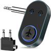 Selius Trasmettitore Bluetooth 5.3 con doppia connessione, ricarica tramite porta USB-C, adattatore audio per aereo, televisore, computer desktop