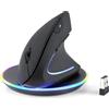 Selius Mouse verticale ricaricabile wireless con doppia ricarica, 6 pulsanti, progettata per destrorsi