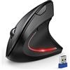 Selius Mouse verticale wireless Bluetooth, design ergonomico, 6 livelli di DPI fino a 4800