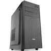 Selius Custodia per PC, finitura spazzolata sulla parte anteriore, alimentatore ATX da 500W preinstallato, compatibile con schede madri ATX, Micro ATX e ITX, colore nero