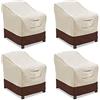 vailge Coprisedia per sedie da giardino, resistenti e impermeabili, coperture per mobili da giardino (confezione da 4, S, beige e marrone)