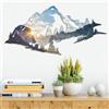 Blulu Catena montuosa da parete in metallo da 40 cm con foresta naturale decorazione da parete rustica vertice metallo montagna arte accento decorazione per camera da letto, casa, soggiorno, ufficio
