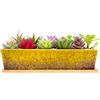 ARTKETTY Vaso per piante grasse in ceramica, 30 cm, moderno, lungo, rettangolare, con vassoio, per finestre con cactus, bonsai, con drenaggio, per interni ed esterni, decorazione per la casa