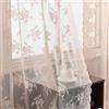 Kotile Tende in pizzo rosa cipria per camera da letto ragazze - Tende | Tasca per asta, intricato dettaglio lavorato a maglia, abbagliamento ammorbidito, delicato accento vintage