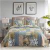 YAYIDAY Trapunte, copriletto patchwork queen size, 100% cotone, reversibile, traspirante, con foglie verdi, trapuntato, con federe per tutte le stagioni