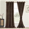 DWCN Tende oscuranti in velluto marrone scuro, lunghe 240 cm, colore marrone scuro, resistenti, isolamento termico, con occhielli, per camera da letto/soggiorno, decorazione per sfondo, 132 x 248 cm