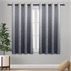 DWCN Tende oscuranti grigie - Tende damascate termicamente isolate con occhielli per camera da letto e soggiorno, set di 2 pannelli sfumati con medaglione, 132 x 137 cm di lunghezza