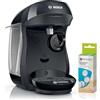 Bosch - Tassimo Happy Friendly, Tassimo Happy Friendly, Pastiglie decalcificanti incluse, Fino a 70 bevande, OneTouch, INTELLIBREW™, Nero, TAS102EA