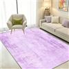 WUTONG Tappeto Viola 140x200cm, Tappeto Salotto Astratto a Pelo Corto | Moderno Effetto Cashmere Morbido, Lavabile, Base Antiscivolo per Camera da Letto, Soggiorno, Ufficio (Viola Grigio)