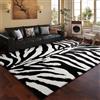 Xisnuient Tappeto Zebra Bianco e Nero Motivo Zebrato Soggiorno Camera Letto Moderno Flanella Morbido Soffice Pelo Corto Antiscivolo Corridoio Safari Stampa Animale Decorazione Interni (Colore 1,120x160cm)