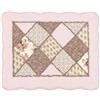 Florence Happy @ England Tappeto vintage in cotone trapuntato patchwork floreale, shabby chic, per bagno/camera da letto, retro antiscivolo, glicine viola (50 x 70 cm) (rosa)