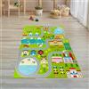Teppich-Traum Tappeto camera bambini gioco città mondo materiale morbido antiscivolo facile da curare senza inquinanti per ragazze design fantasioso facile da pulire verde 100 x 200 cm
