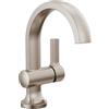Delta Albion Rubinetto da bagno in nichel spazzolato 1 foro, rubinetto per lavabo da bagno a foro singolo per vanità, gruppo di scarico push-pop in metallo, SpotShield nichel spazzolato 15855LF-SP