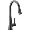 Moen 7864BL Sleek One-Handle High Arc Pulldown Kitchen Faucet Featuring Power Clean, Matte Black
