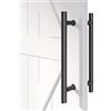 EaseLife Maniglia per porta a spinta da 40,6 cm, a forma di H, in acciaio inox nero opaco, adatta per porte in vetro e legno