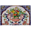 Pawakabano Piastrelle in ceramica orientali dipinte a mano, piastrelle da parete mediterranee, 45 x 30 cm, 06-08